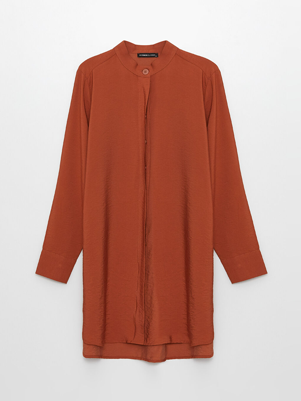 Grandad Collar Plain Long Sleeve Women's Tunic-5