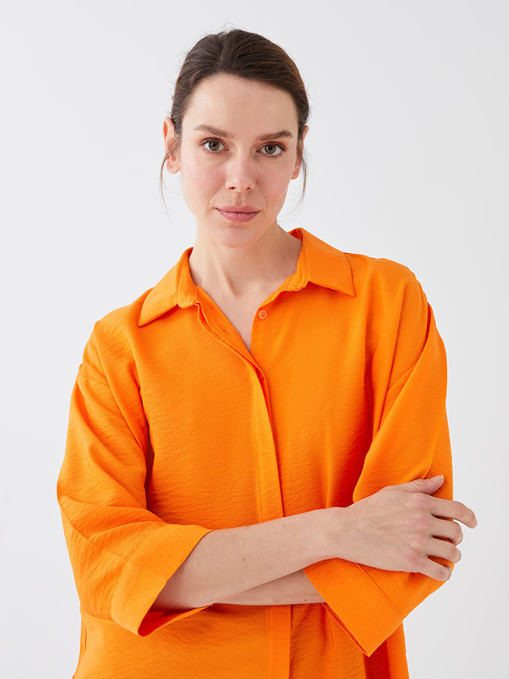 LCWAIKIKI Classic Women's Hidden Button Closure Plain Shirt