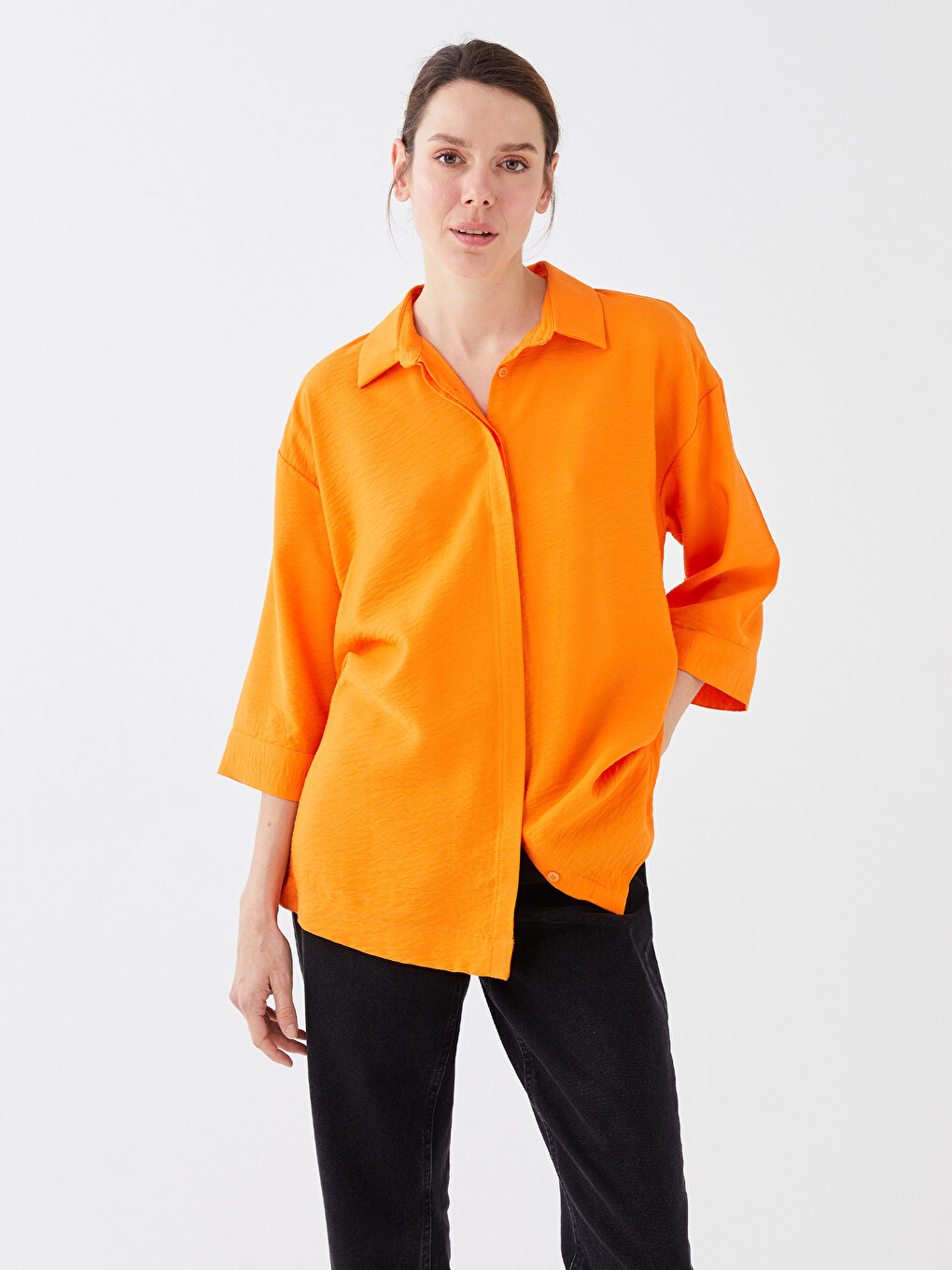 LCWAIKIKI Classic Women's Hidden Button Closure Plain Shirt