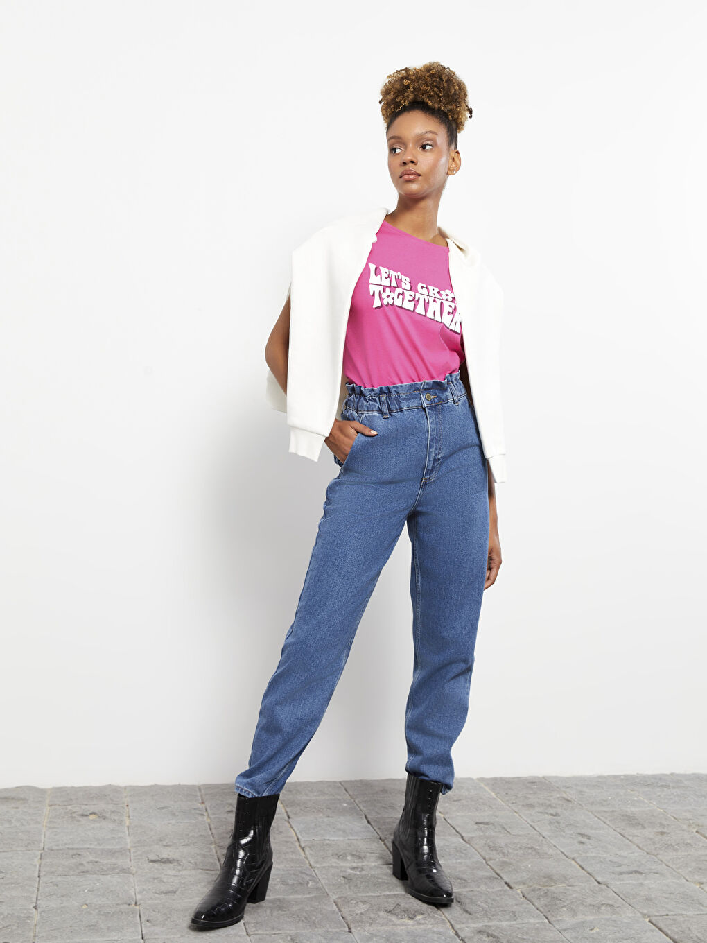 High Waist Slouchy Women's Jeans -S35303Z8-507