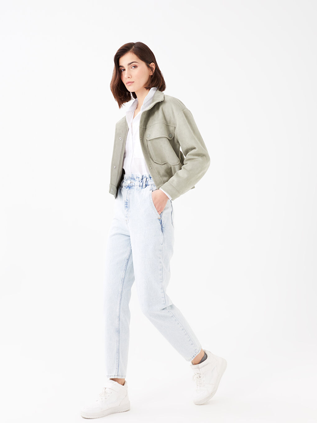 LCW Jeans Indigo Yüksek Bel Slouchy Kadın Jean Pantolon