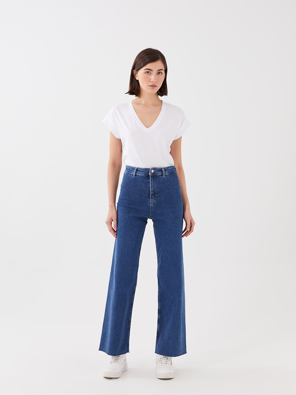 Джинсы женские Wide leg с высокой посадкой-1