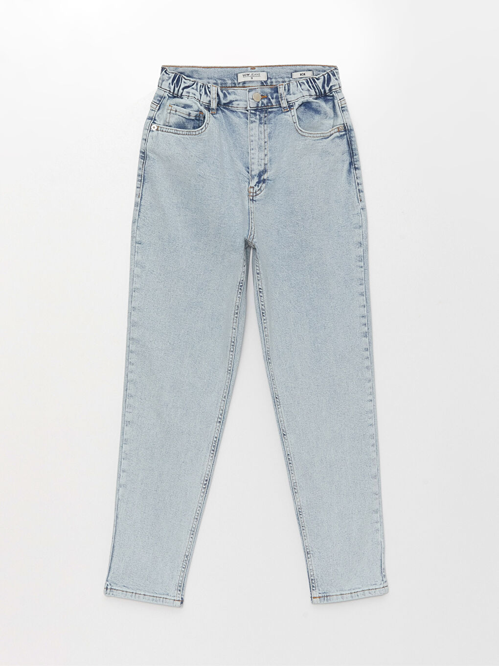 جينز نساء خصر مرتفع موم فيت مستقيم-5