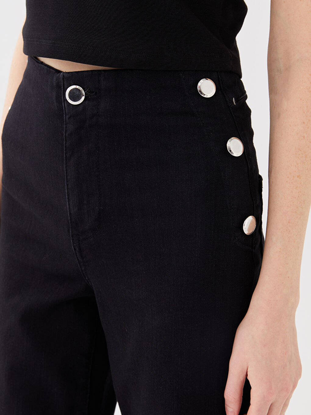 High Waisted Wideleg Women's Jeans-2