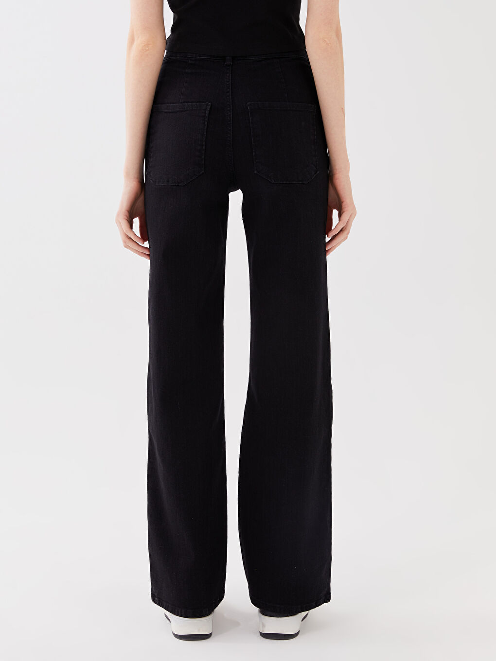 High Waisted Wideleg Women's Jeans-4