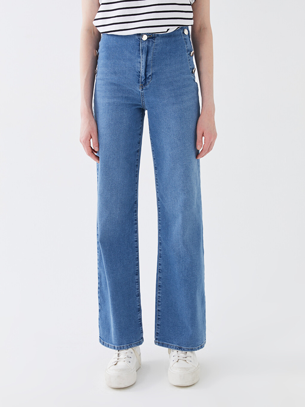 High Waisted Wideleg Women's Jeans-2