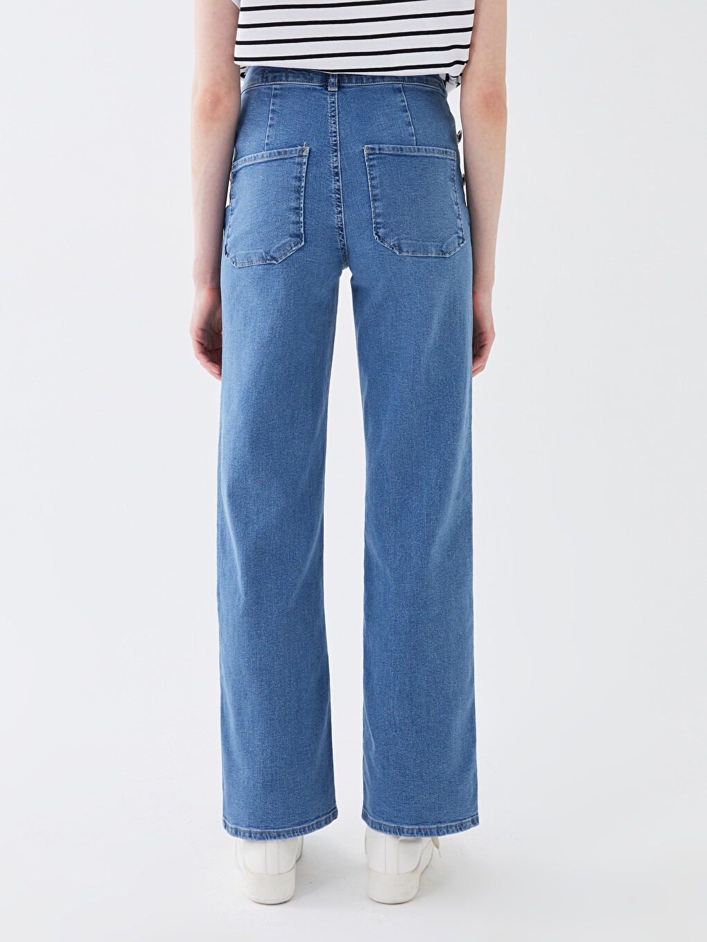 High Waisted Wideleg Women's Jeans-3