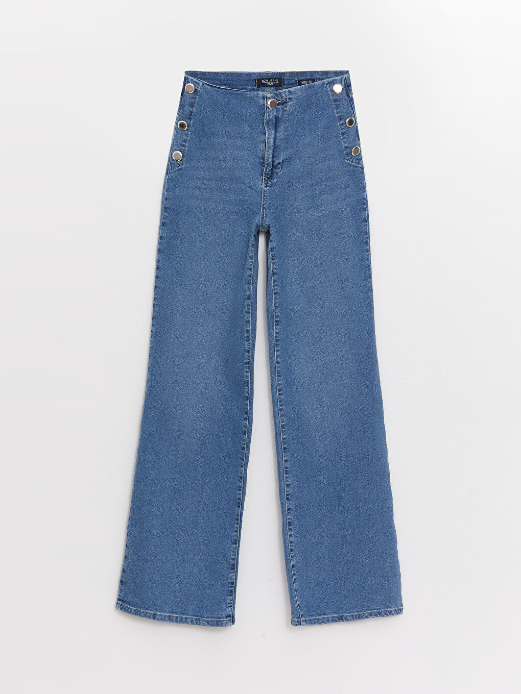 High Waisted Wideleg Women's Jeans-5