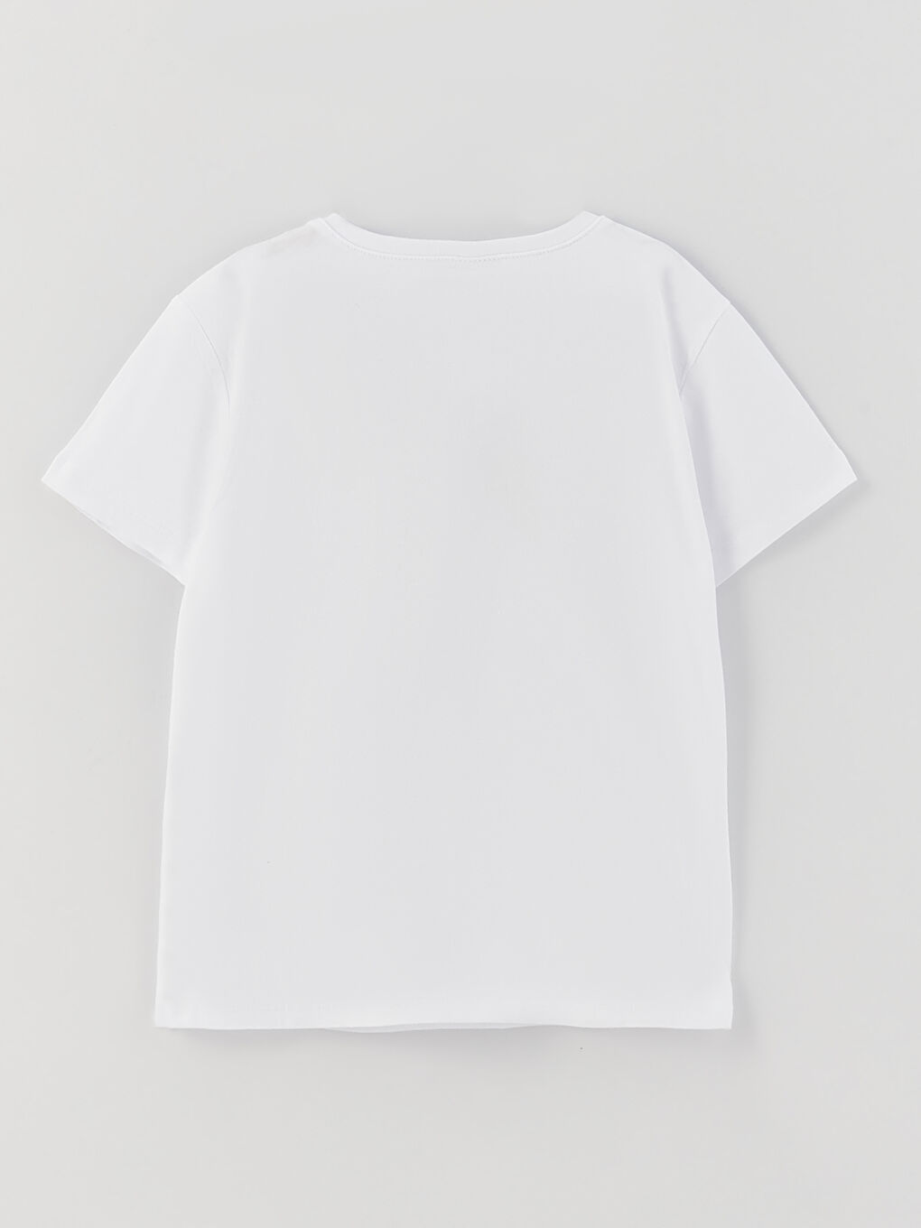 تيشيرت للبنات بياقة دائرية مطبوع كم قصير-3