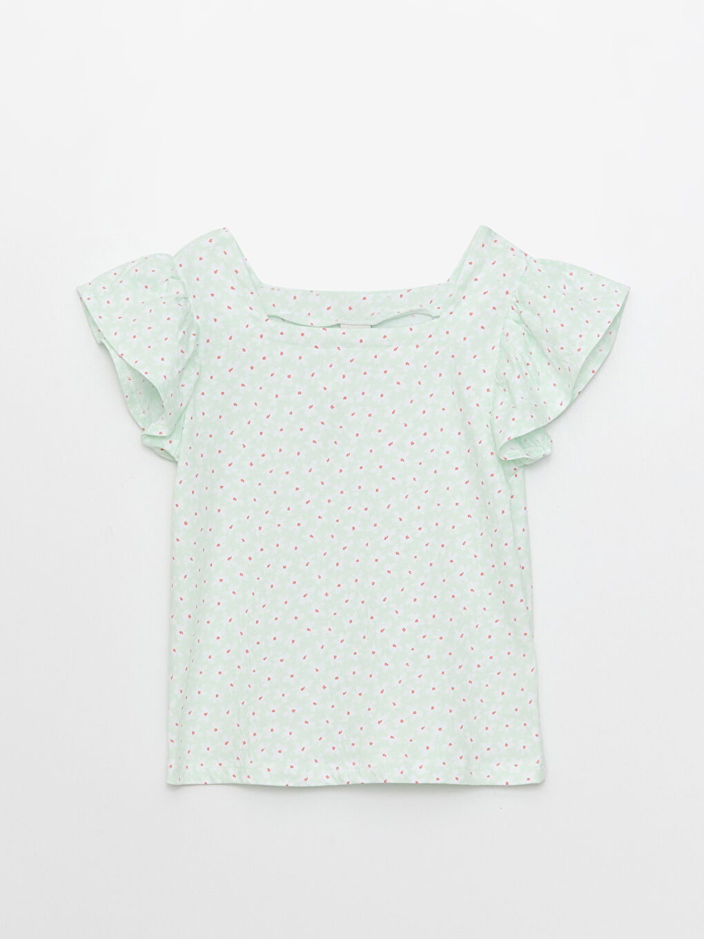 LCW Kids Блуза с квадратно деколте, шарка и къс ръкав за момичета -S35332Z4-LRQ