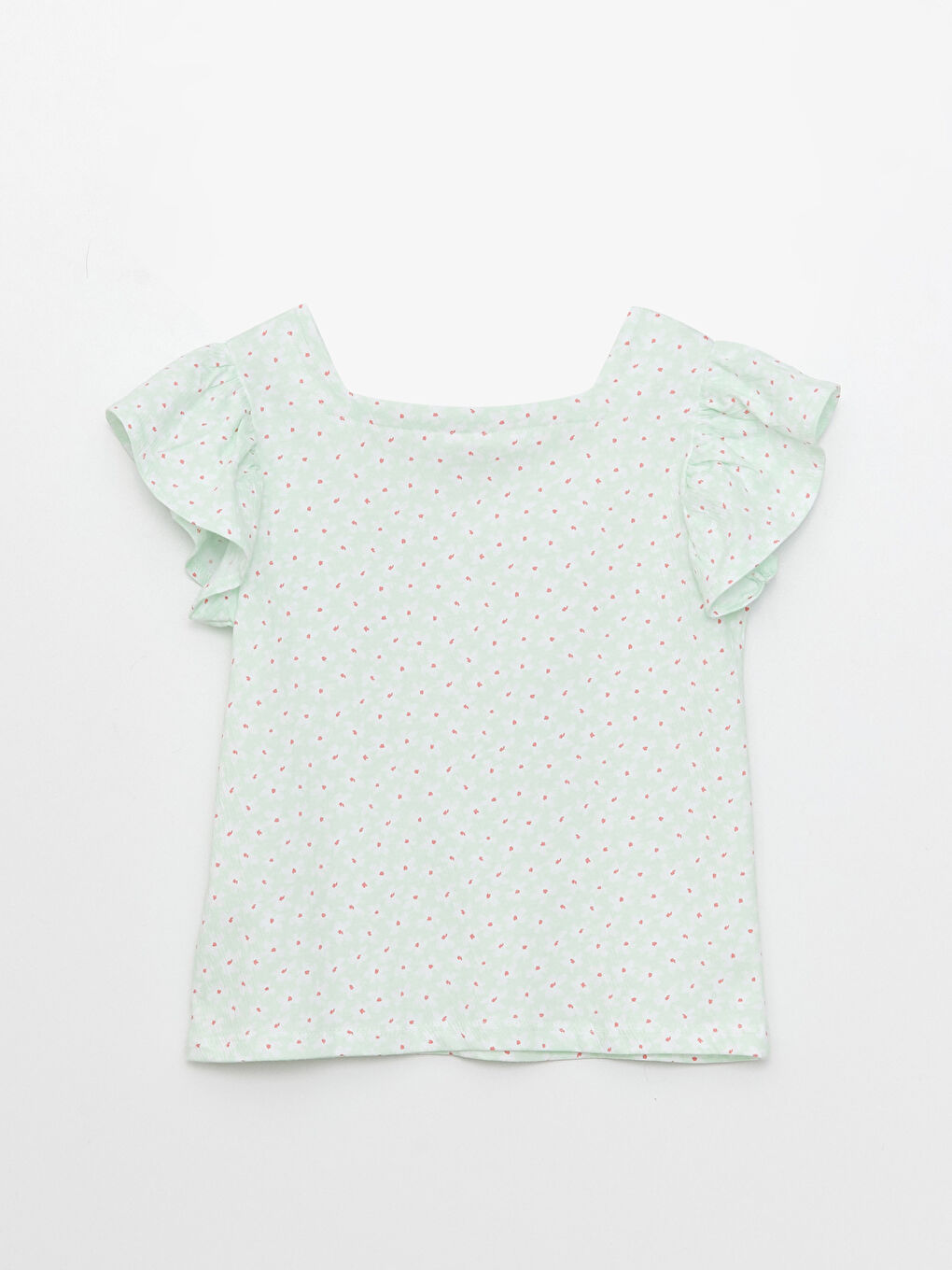 LCW Kids Блуза с квадратно деколте, шарка и къс ръкав за момичета -S35332Z4-LRQ