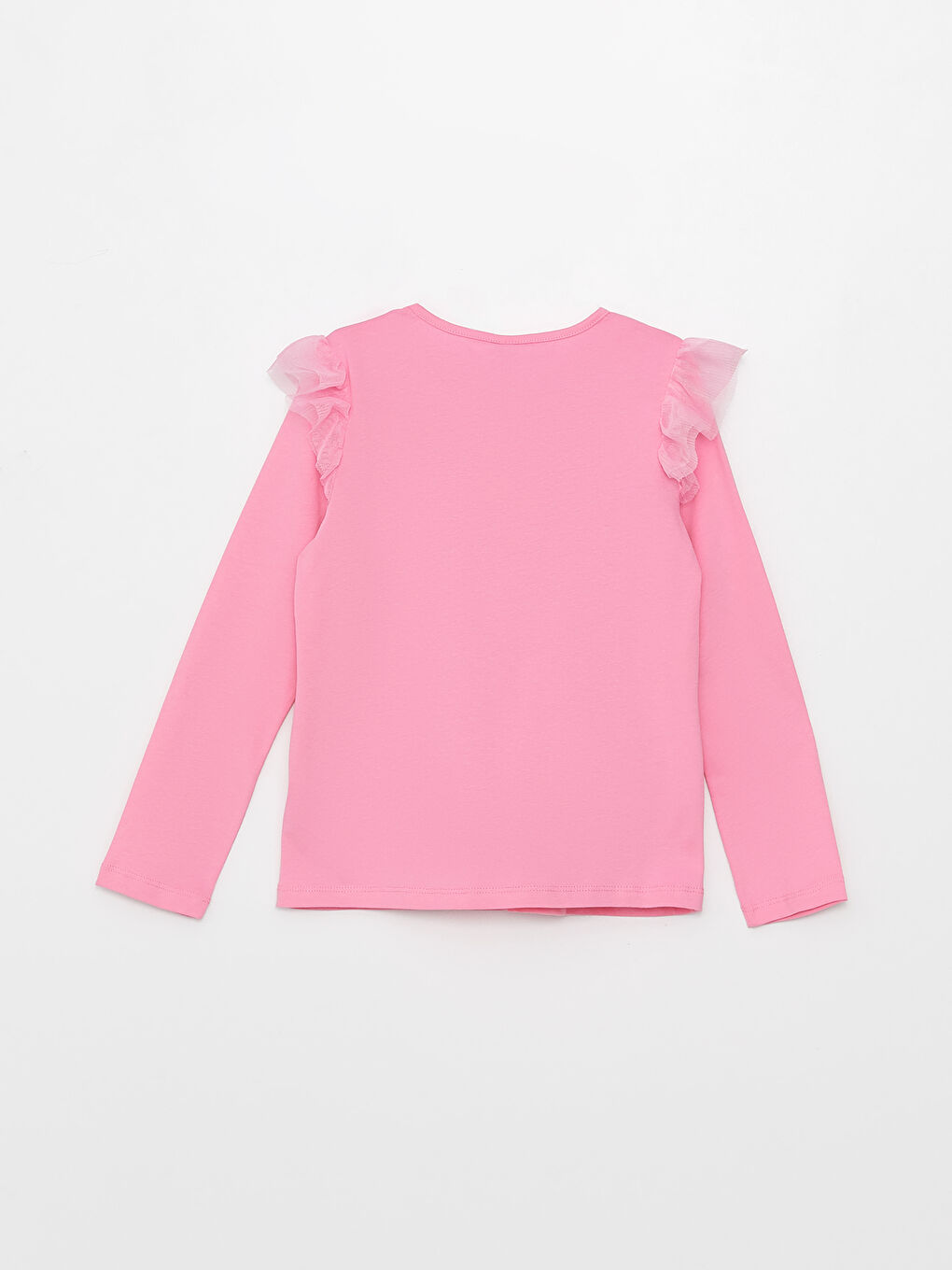 Crew Neck Sequin Embroidered Long Sleeve Cotton Girls T-Shirt-1