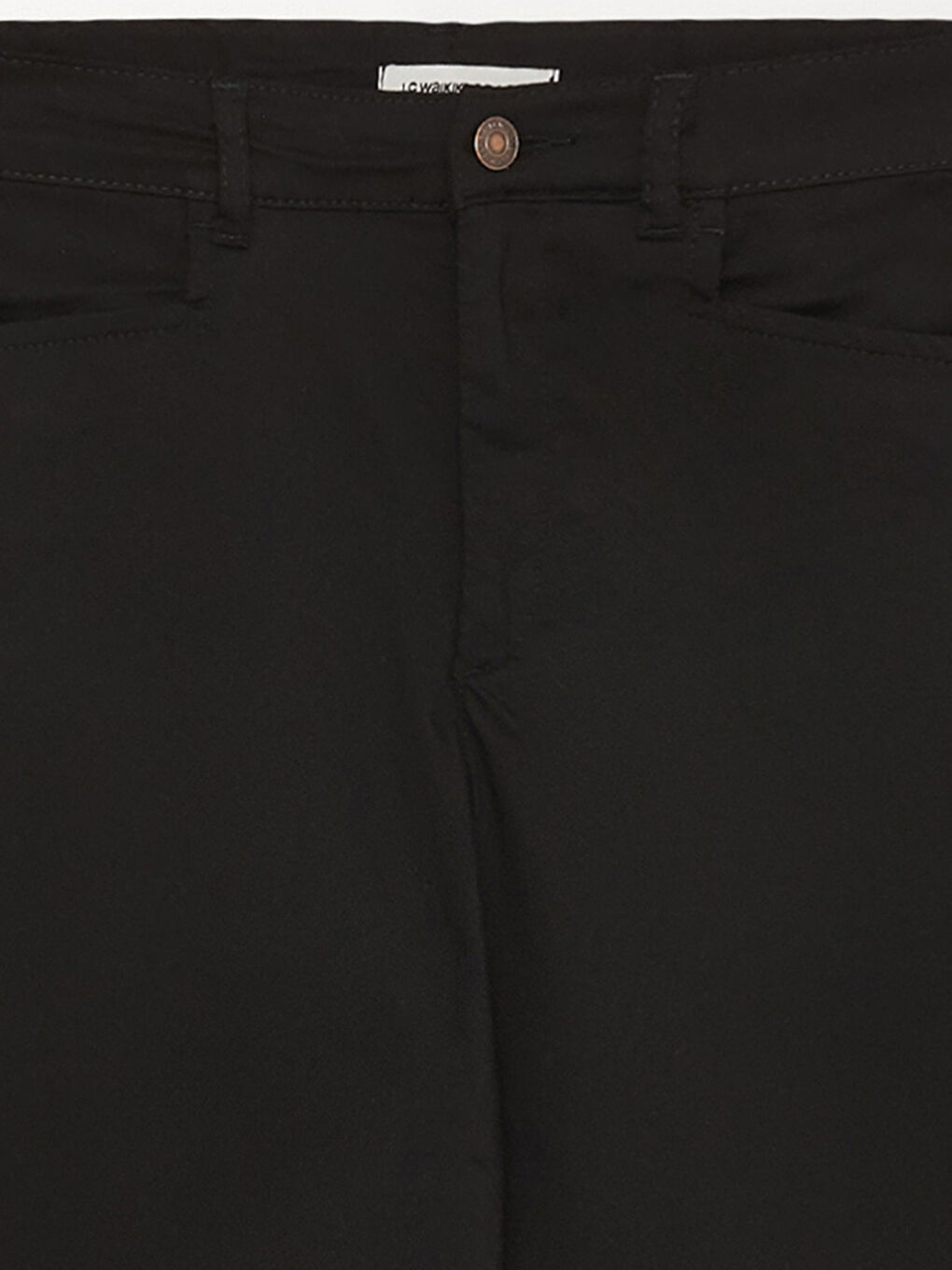 Siyah Kadın Dar Kalıp Gabardin Pantolon-6