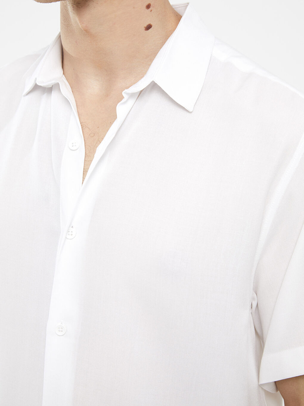 Chemise pour Hommes à Manches Courtes en Viscose Coupe Régulière-3