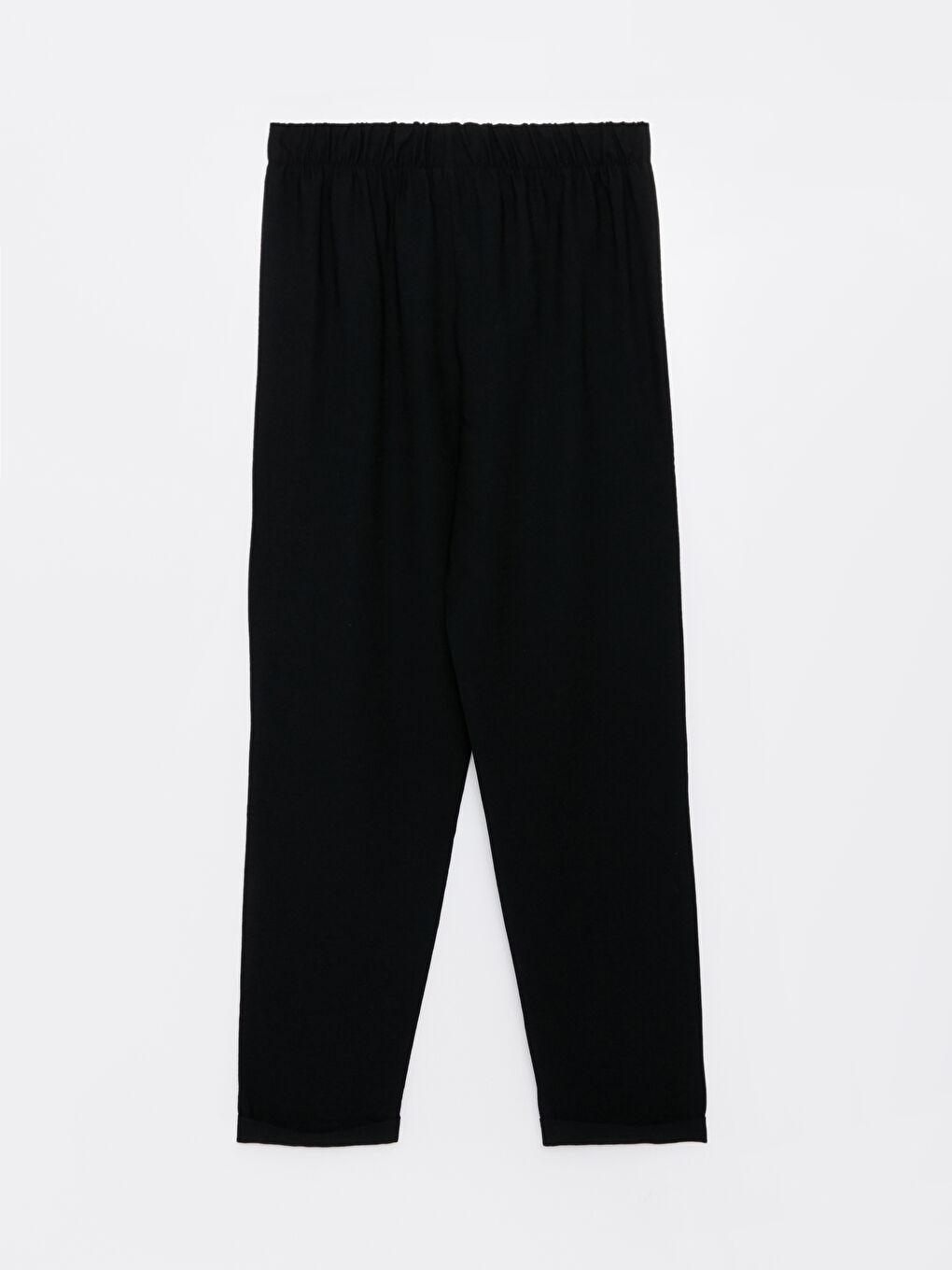 Ankle Length Women's Carrot Trousers With Elastic Waist-1
