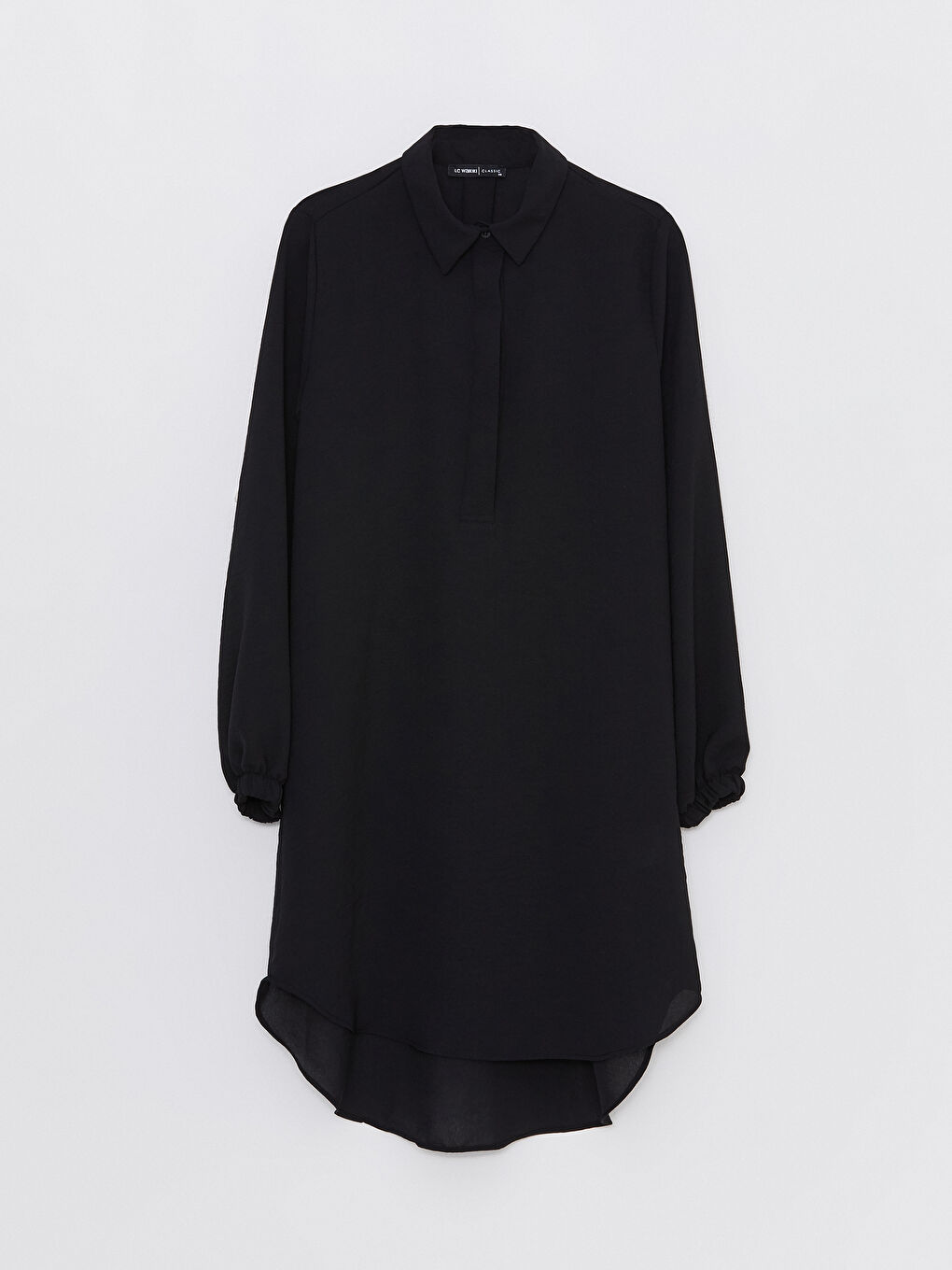 قميص تونيك للسيدات كم طويل سادة-5