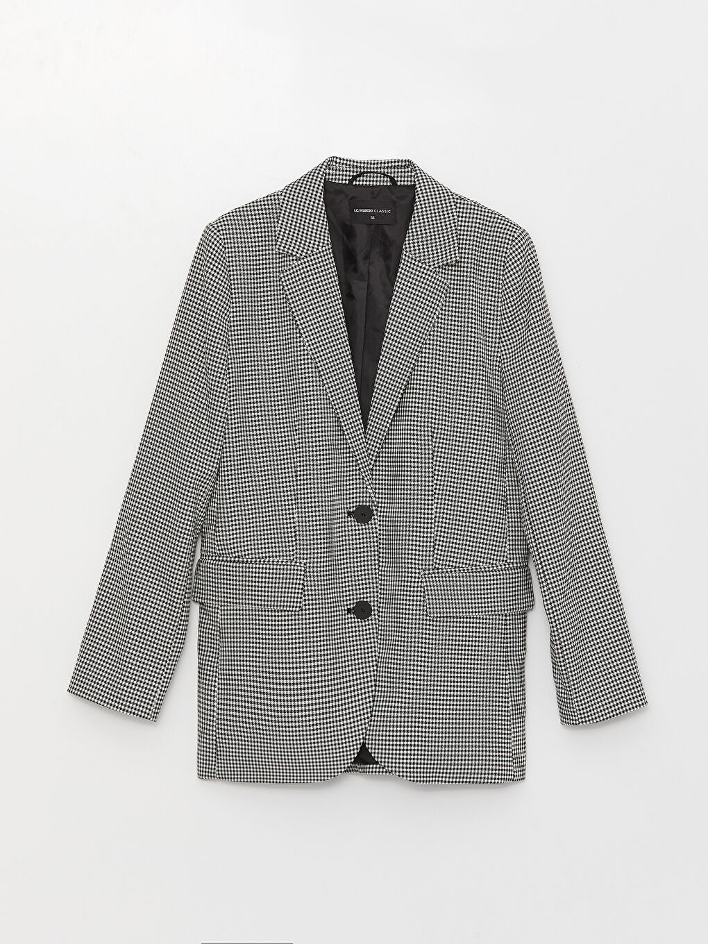 جاكيتات كم طويل بنقشة قدم الإوز للسيدات-5