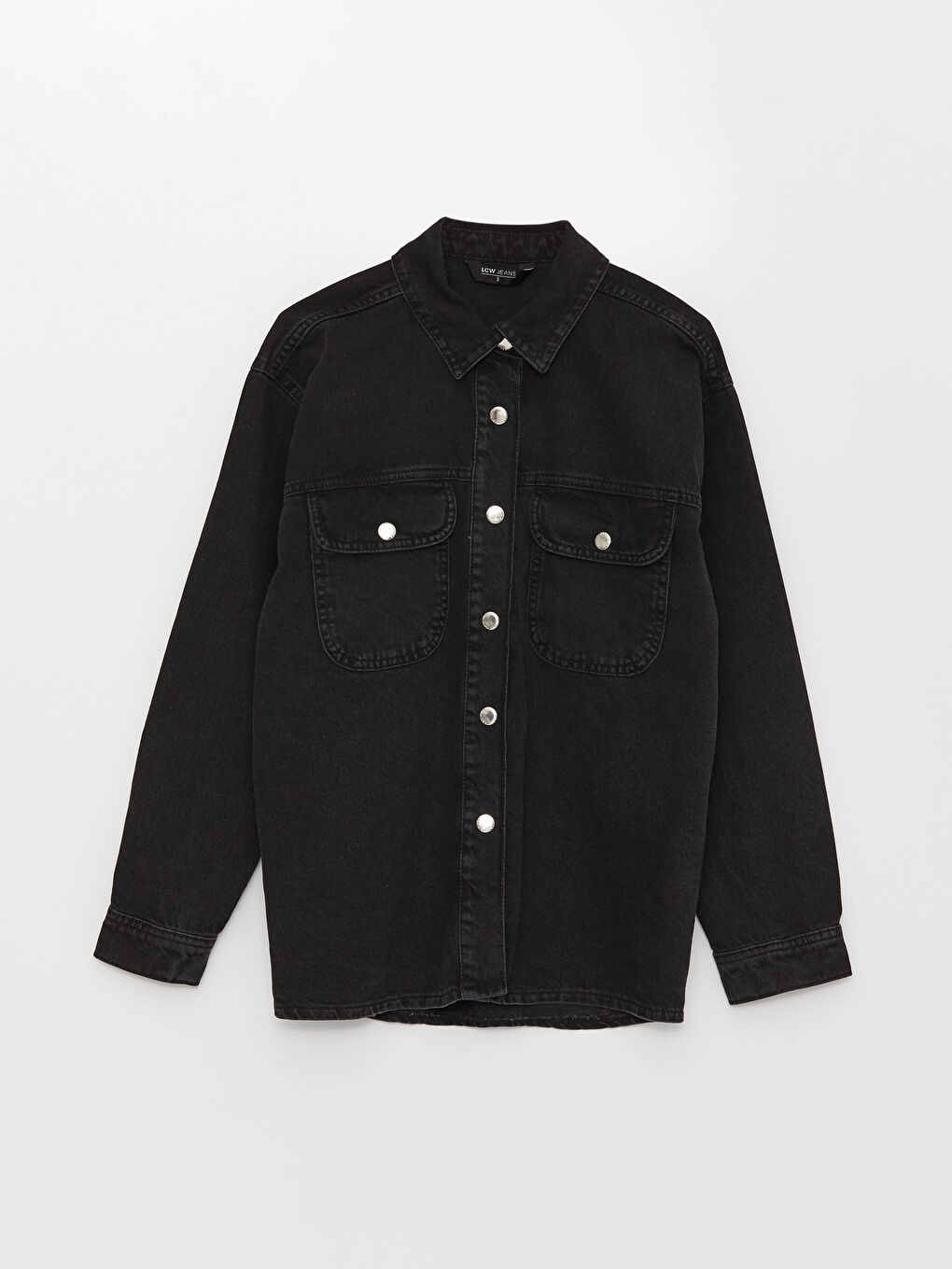 Жағалы мойын әйелдерге арналған деним джинс күртеше-4