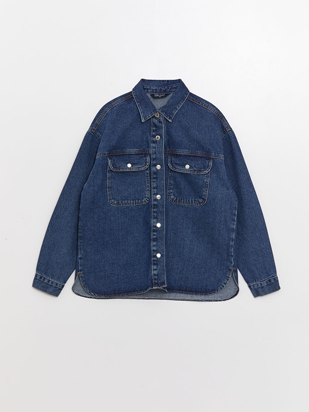 Geacă Cămașă Supradimensionată din Denim pentru Femei-5