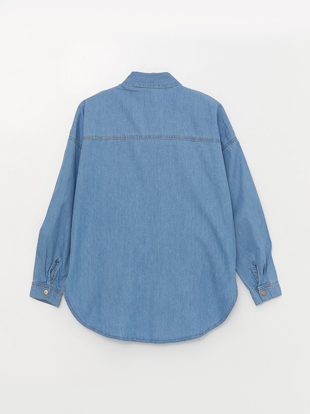 LCW Vision Plain Long Sleeve Oversize Women's Denim Shirt -S35399Z8-507