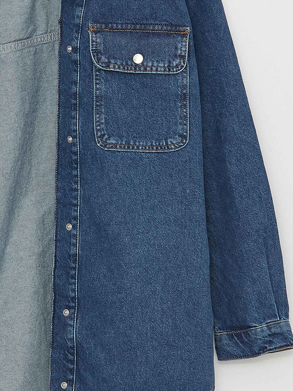 LCW Vision Shirt Collar Oversize Women's Denim Jacket -S35400Z8-507