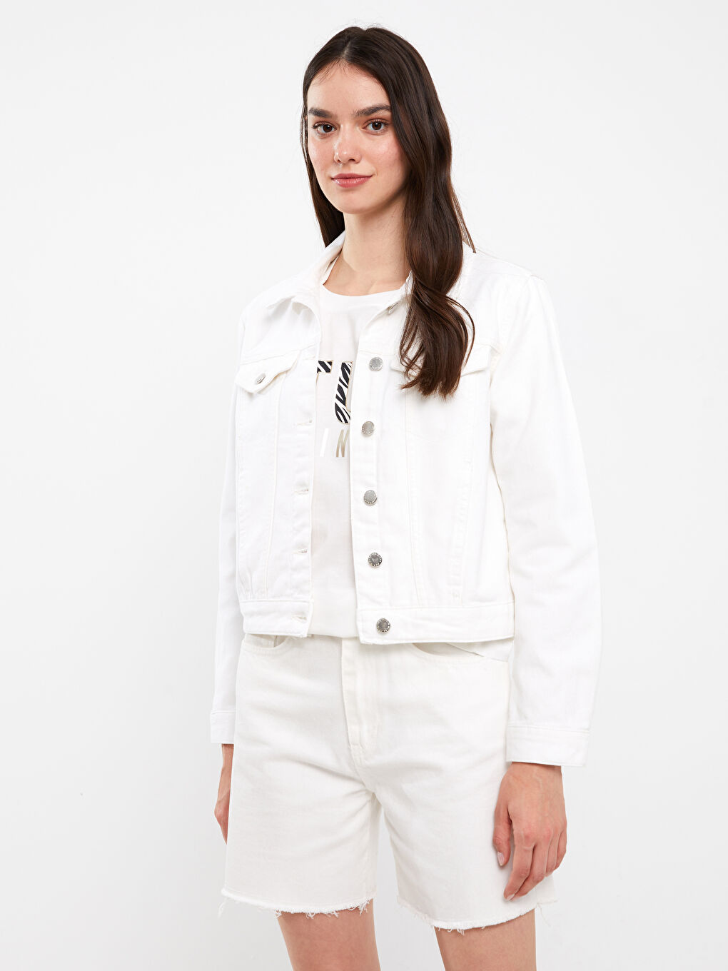 LCW Vision Veste en jean à col pour Femmes -S35405Z8-844