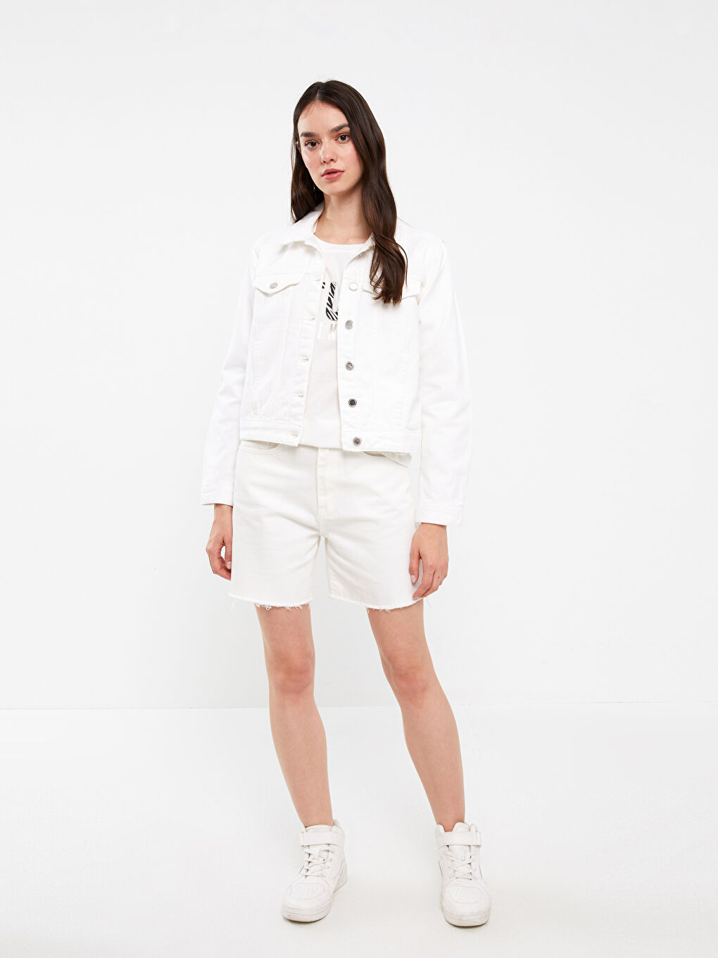 LCW Vision Veste en jean à col pour Femmes -S35405Z8-844