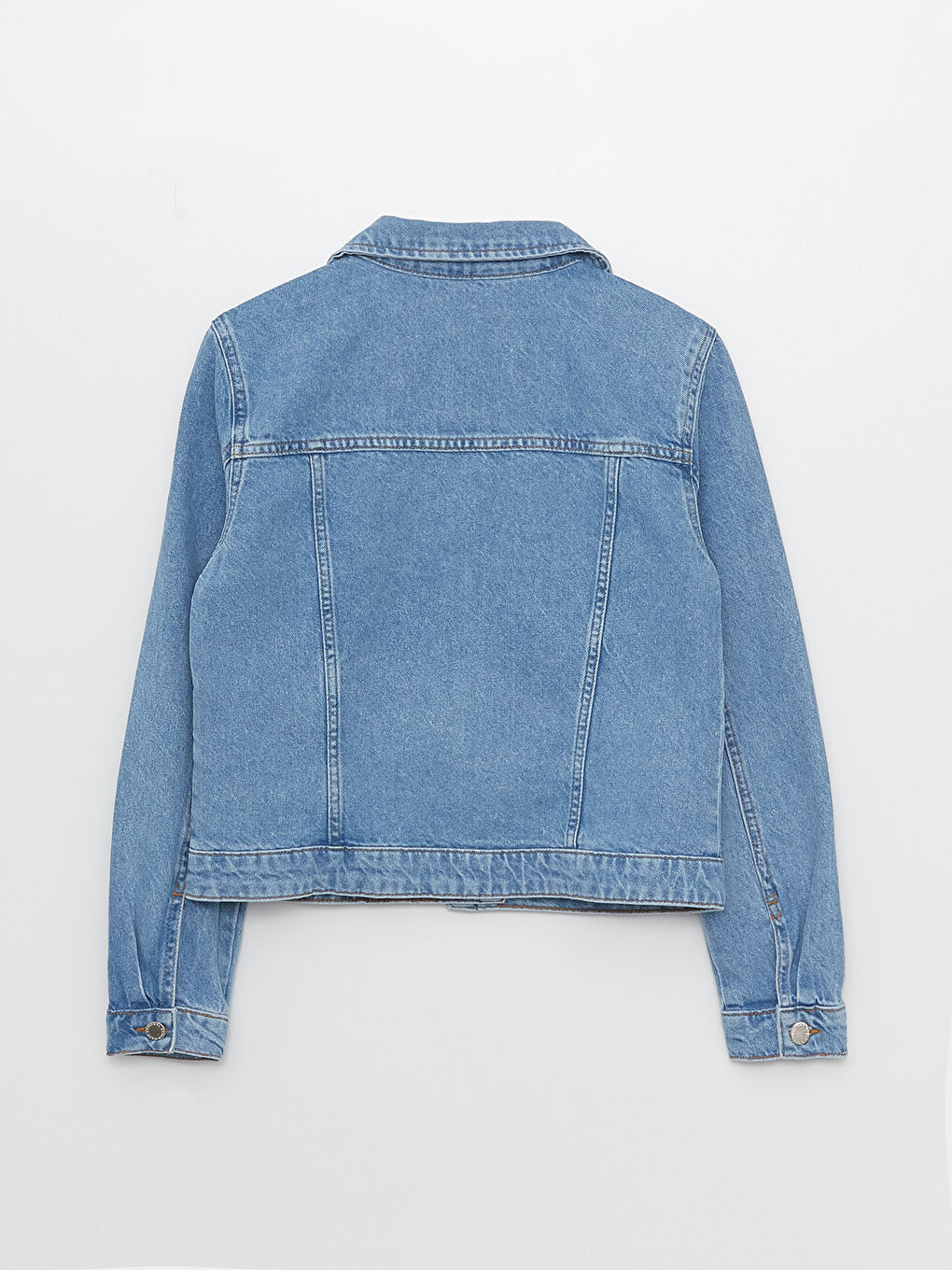 Collared Neck Women's Denim Jacket-5