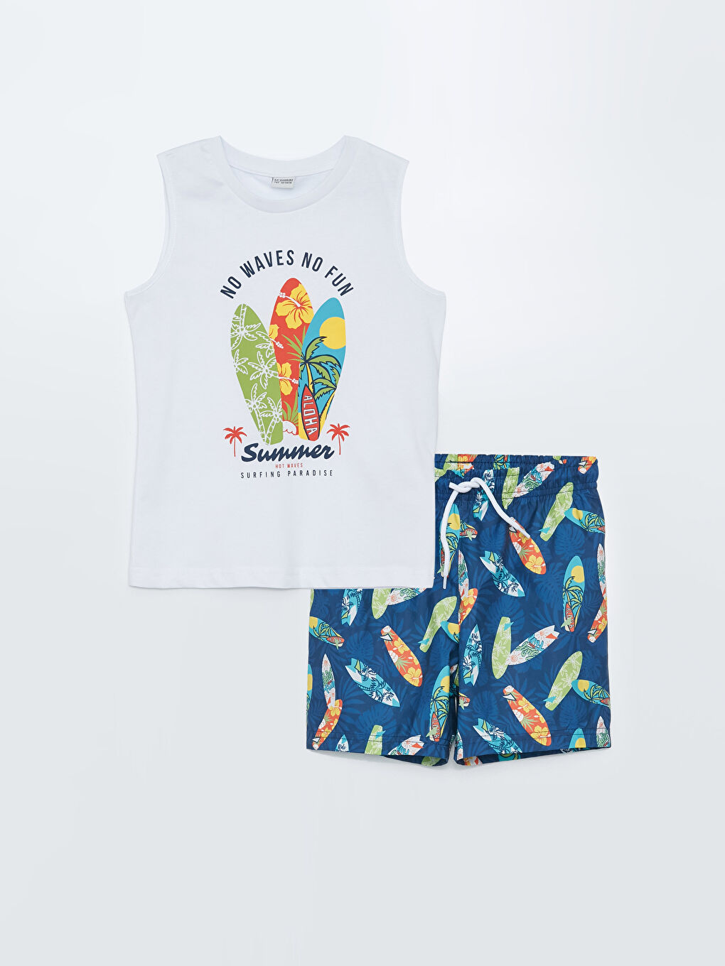 Lacivert Erkek Çocuk Atlet ve Deniz Şortu