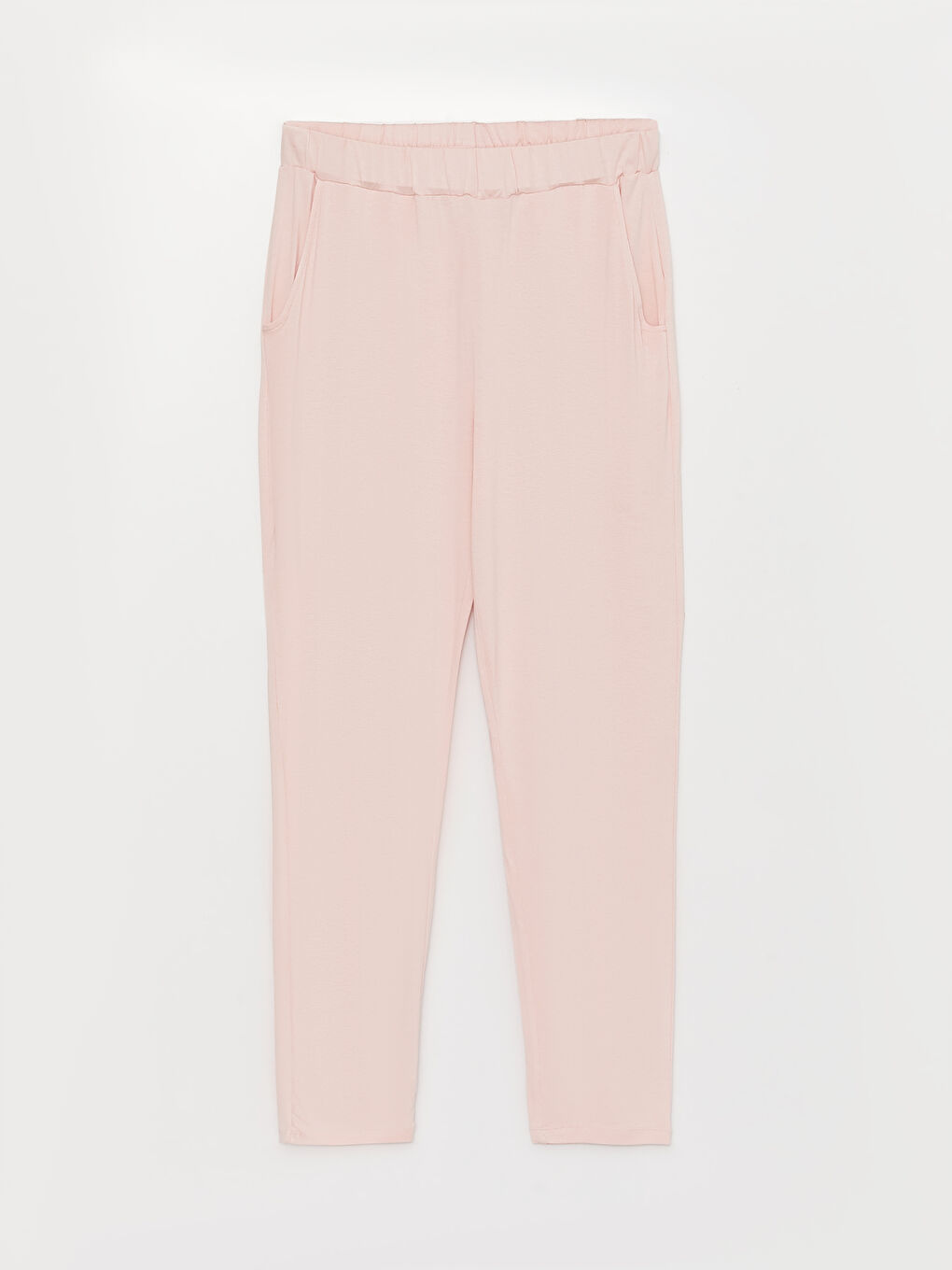 Pembe Bisiklet Yaka Düz Kısa Kollu Kadın Pijama Takım-7