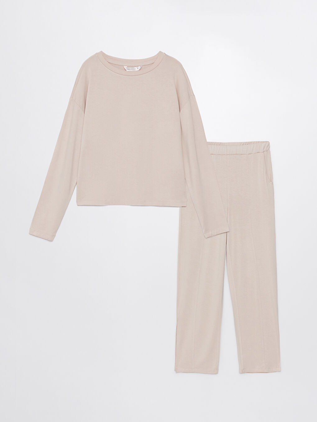Crew Neck Regular Long Sleeve Women's Pajama Set -S35466Z8-FW6