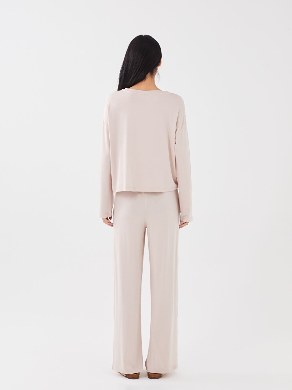 Crew Neck Regular Long Sleeve Women's Pajama Set -S35466Z8-FW6