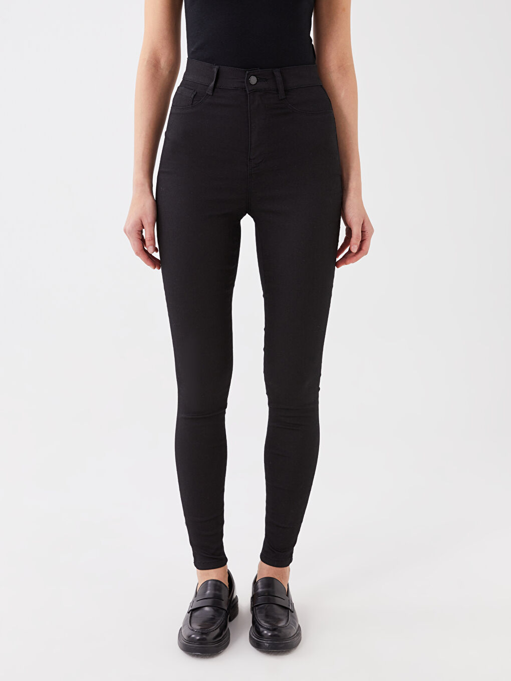 Siyah Yüksek Bel Jüpiter Süper Skinny Fit Kadın Jean Pantolon-3