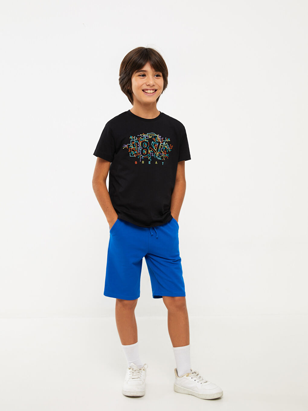 Shorts Basique à Taille Élastiquée pour Garçons