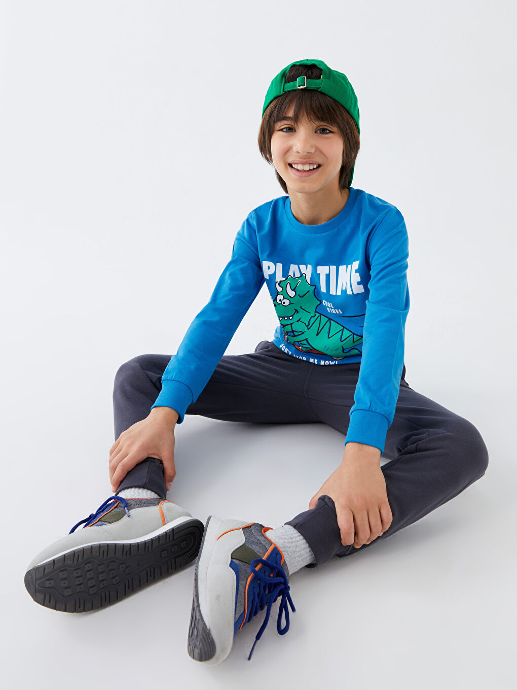 Crew Neck Printed Long Sleeve Boys' T-Shirt & Sweatpants -S35540Z4-H7M