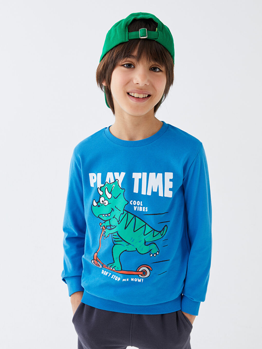 Crew Neck Printed Long Sleeve Boys' T-Shirt & Sweatpants -S35540Z4-H7M