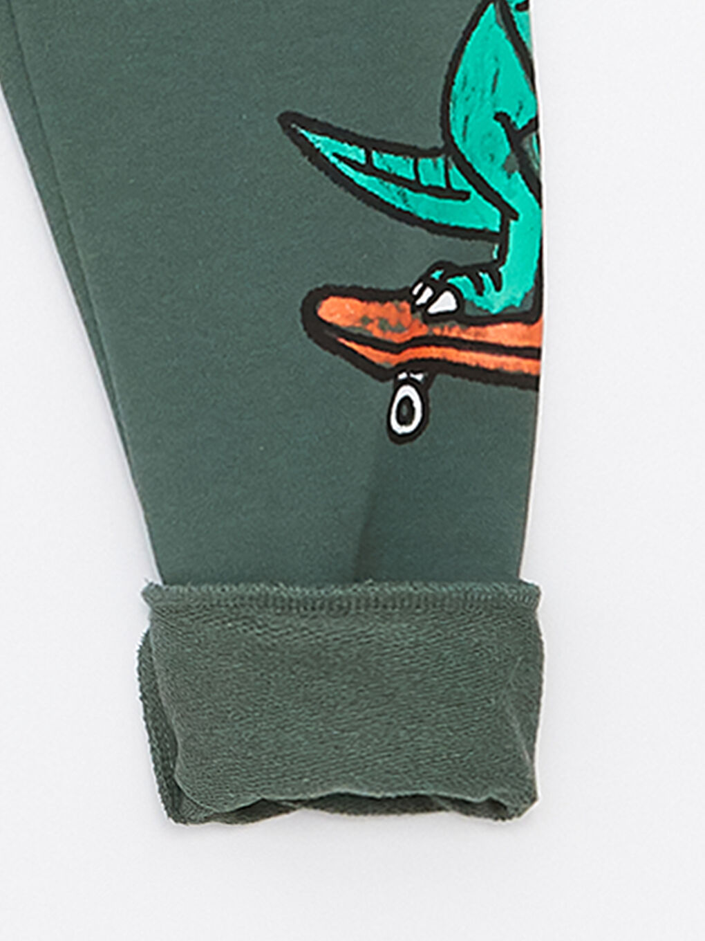 Yeşil Beli Lastikli Baskılı Erkek Çocuk Jogger Eşofman Altı-2