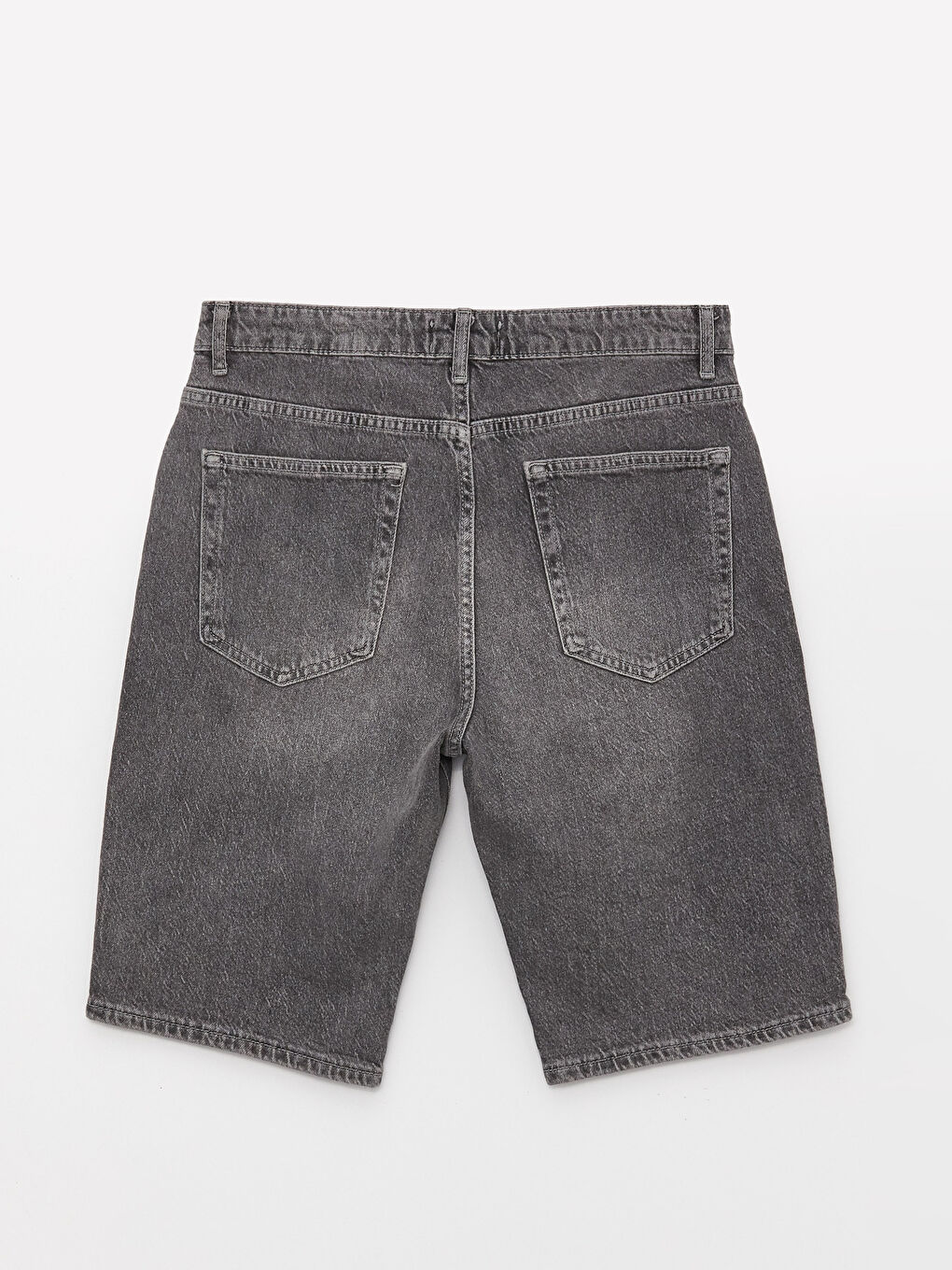 Gri Standart Kalıp Erkek Jean Şort-6