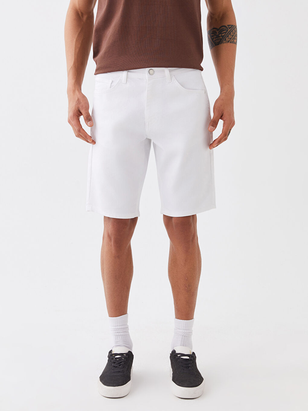 Slim Fit Men's Jean Shorts -S35589Z8-844