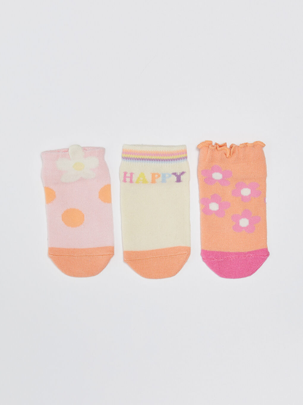 Printed Baby Girls' Ankle Socks 3-Pack