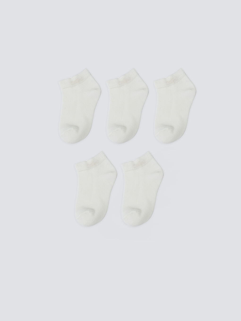 Beyaz Basic Erkek Bebek Patik Çorap 5'li-1