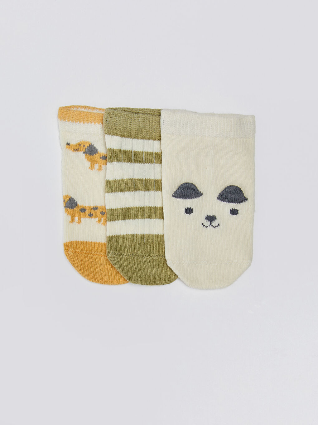 Patterned Baby Boy Booties Socks 3 Pieces-1