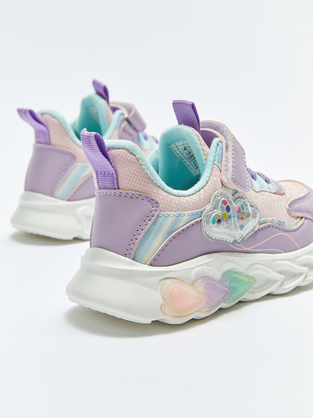 Lila Cırt Cırtlı Işıklı Kız Çocuk Spor Ayakkabı-5