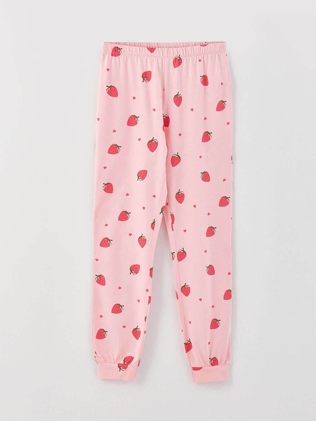 Pembe Kadın Bisiklet Yaka Baskılı Uzun Kollu Pijama Takımı-6