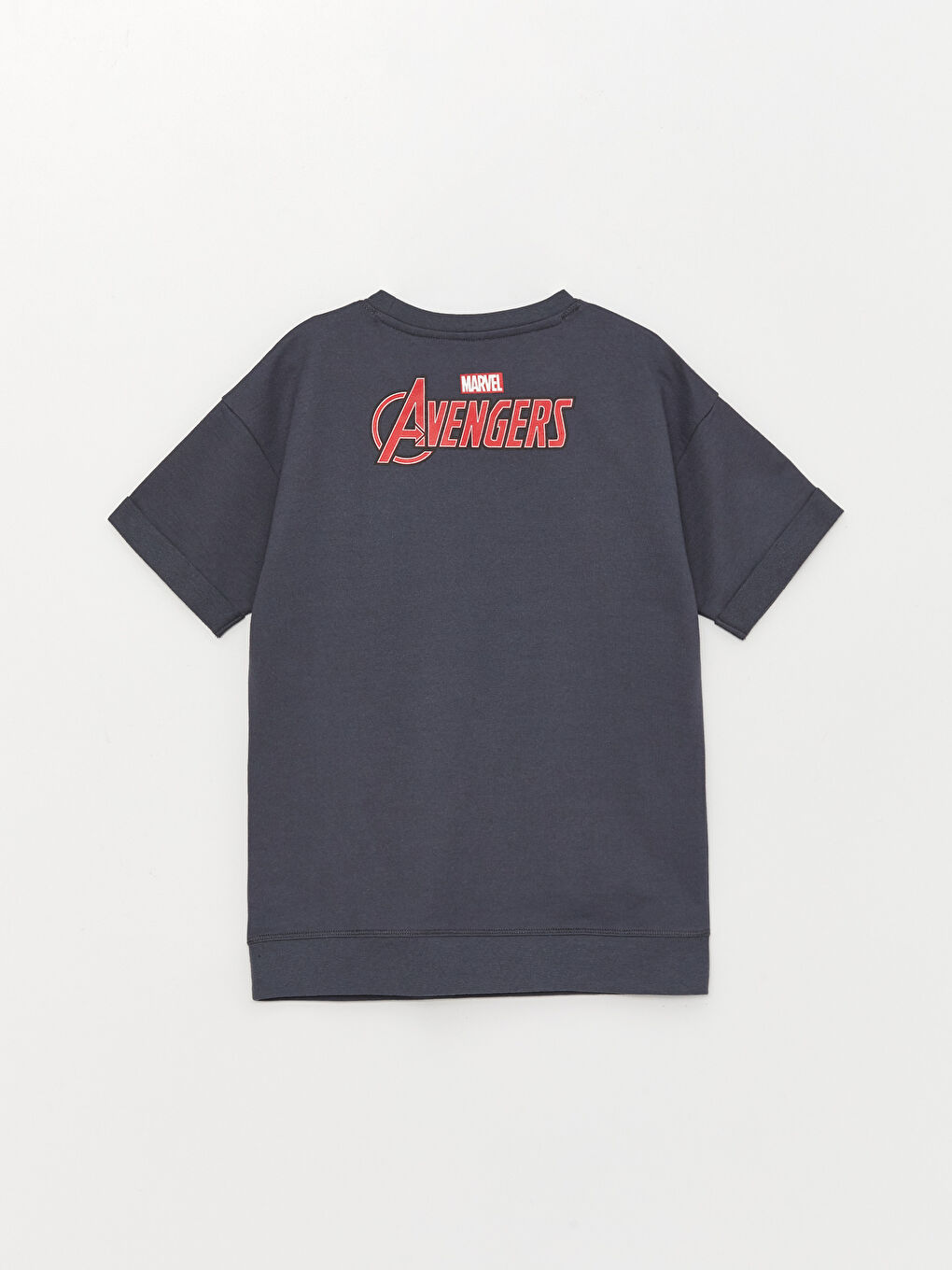 Antrasit Rahat Kalıp Bisiklet Yaka Avengers Baskılı Erkek Çocuk Tişört-5