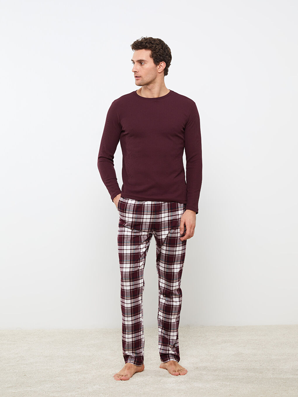 Set de pijama pentru Bărbați, Regular Fit, Carouri-2