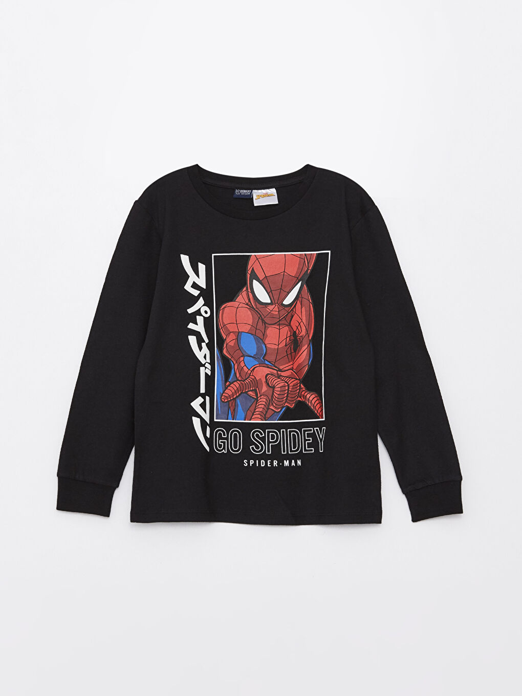 LCW Kids Crew Neck Spider-Man Printed Long Sleeve Boys' T-Shirt -S35728Z4-CVL