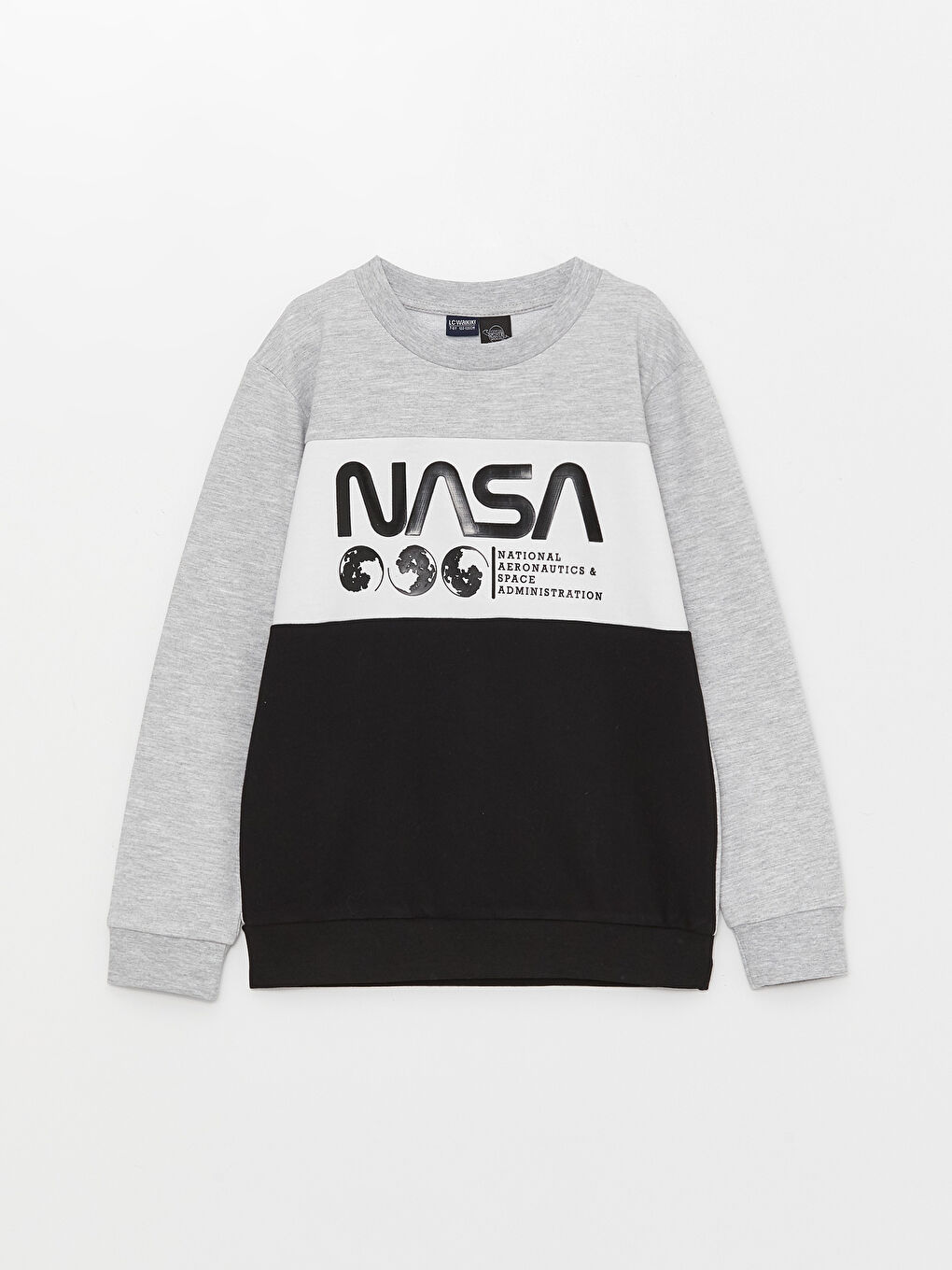 Crew Neck NASA Printed Long Sleeve Boys' Sweatshirt -S35735Z4-LAL