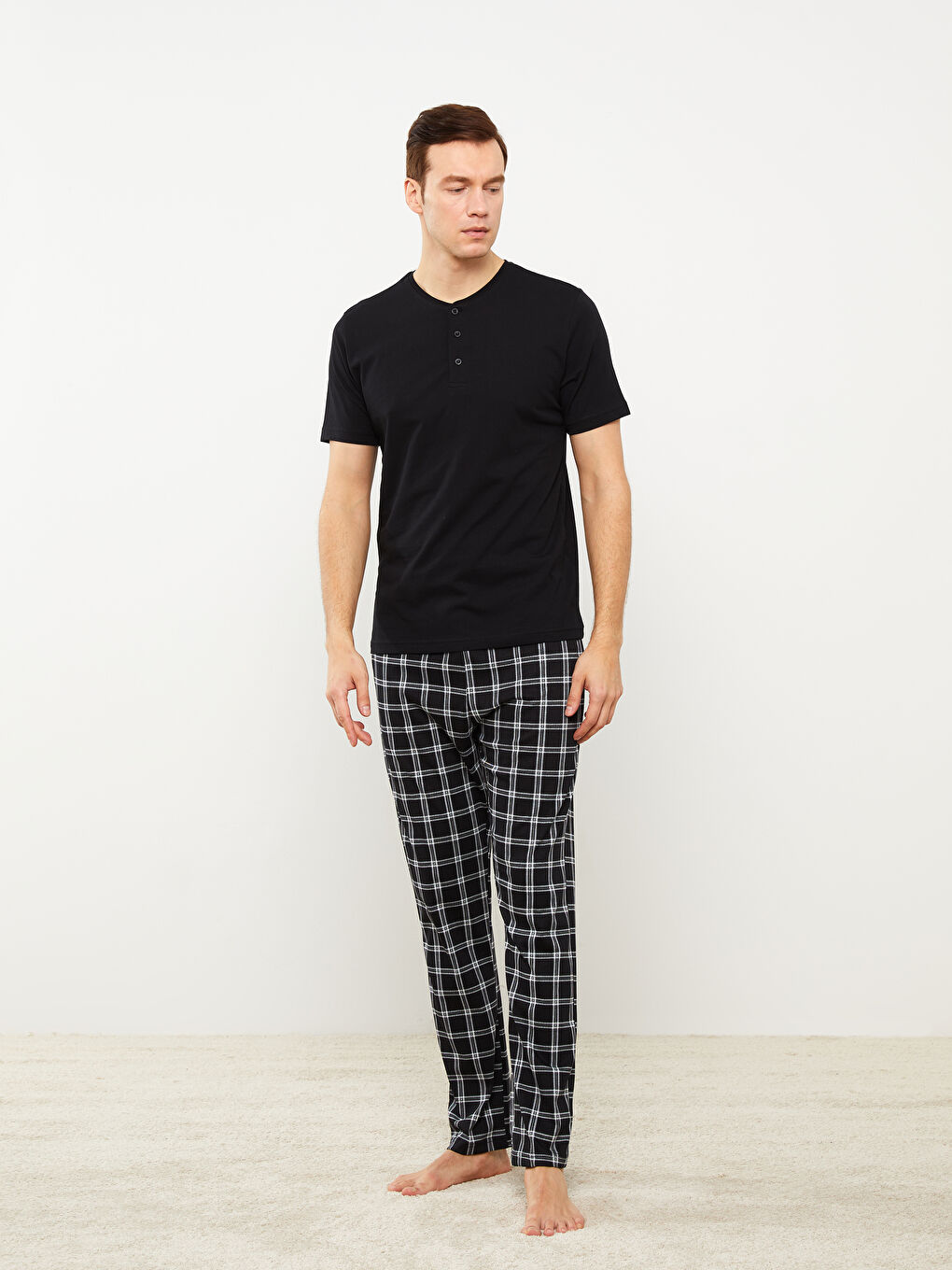 Set de pijama pentru Bărbați, Regular Fit, Carouri-1