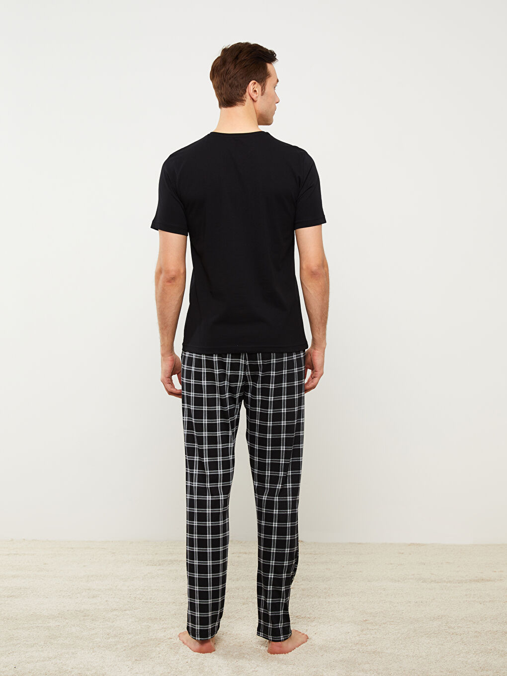 Set de pijama pentru Bărbați, Regular Fit, Carouri-4